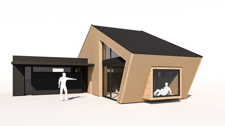 Rendering einer Studie für ein Tiny House